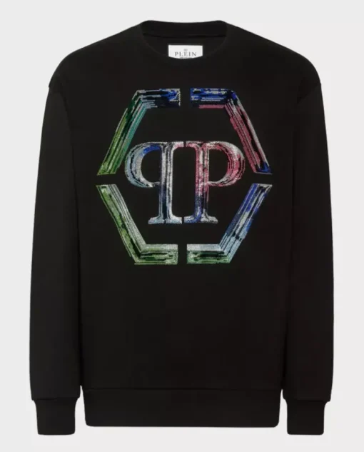 Czarna bluza z monogramem Glass