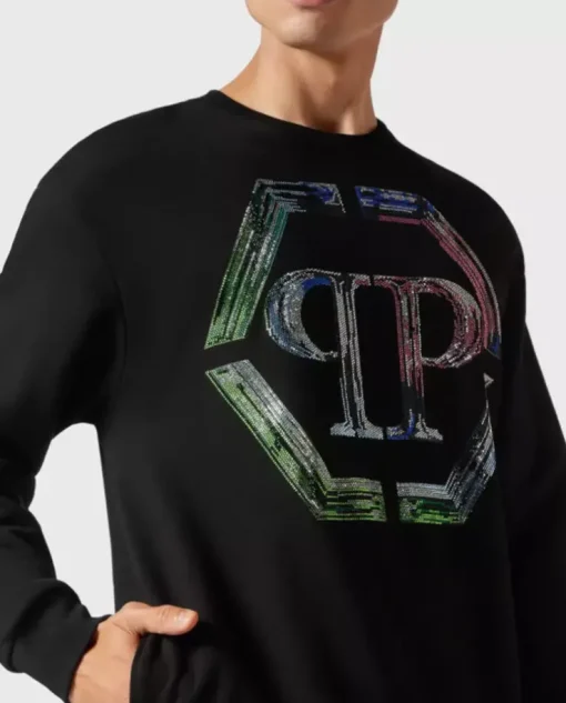 Czarna bluza z monogramem Glass