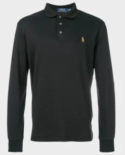 Czarna bluzka polo z haftowanym logo