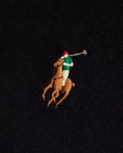 Czarna bluzka polo z haftowanym logo