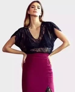 Czarna koronkowa bluzka Midnight Lace