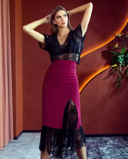 Czarna koronkowa bluzka Midnight Lace