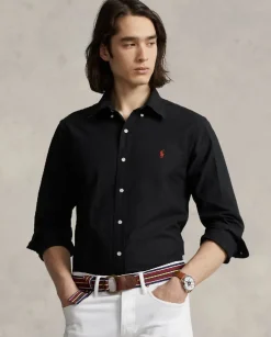 Czarna koszula Oxford Custom Fit