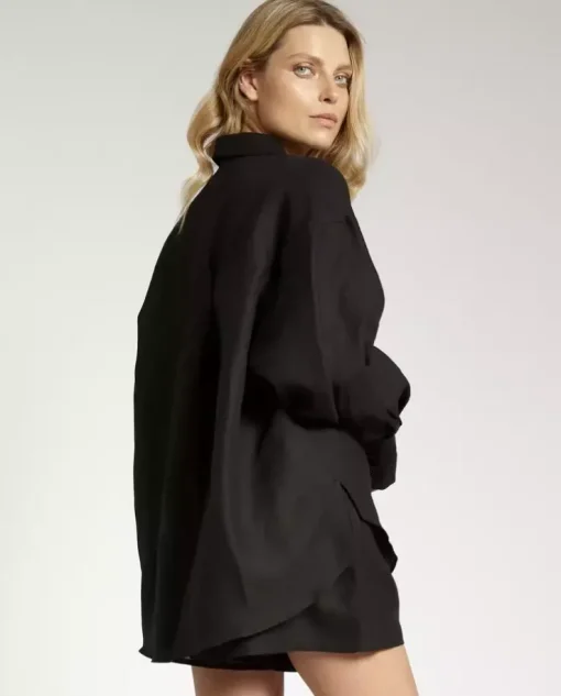 Czarna koszula z lnu Classy Sara