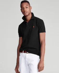 Czarna koszulka polo Slim Fit Mesh