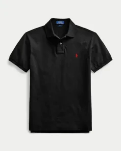 Czarna koszulka polo Slim Fit Mesh