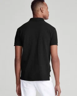 Czarna koszulka polo Slim Fit Mesh
