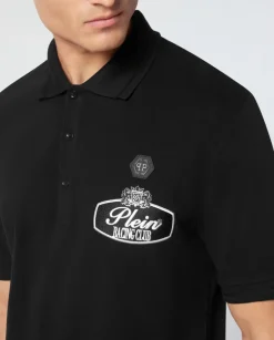 Czarna koszulka polo z haftowanym logo