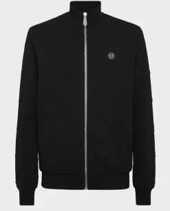 Czarna kurtka bomber z logo
