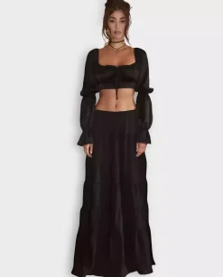 Czarna maxi spódnica Alessia