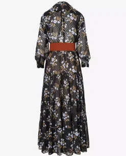 Czarna maxi sukienka w kwiaty Diva