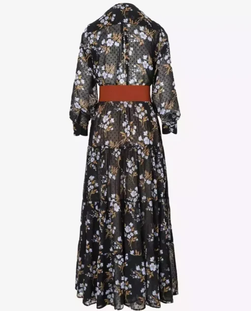 Czarna maxi sukienka w kwiaty Diva