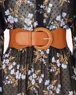 Czarna maxi sukienka w kwiaty Diva