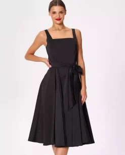 Czarna midi sukienka Audrey