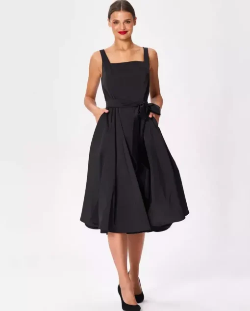 Czarna midi sukienka Audrey