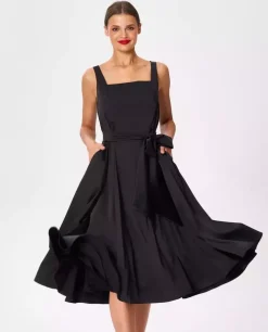 Czarna midi sukienka Audrey