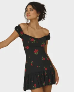Czarna mini sukienka Rosine Dark Romance Rose