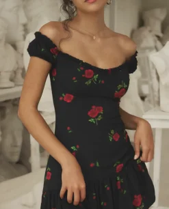 Czarna mini sukienka Rosine Dark Romance Rose