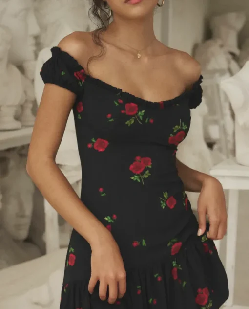 Czarna mini sukienka Rosine Dark Romance Rose
