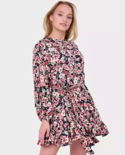 Czarna mini sukienka w kwiaty Irka