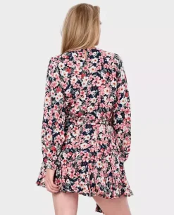 Czarna mini sukienka w kwiaty Irka