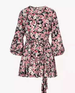 Czarna mini sukienka w kwiaty Irka