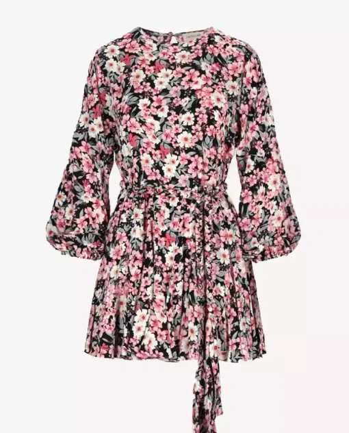 Czarna mini sukienka w kwiaty Irka