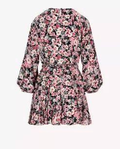 Czarna mini sukienka w kwiaty Irka