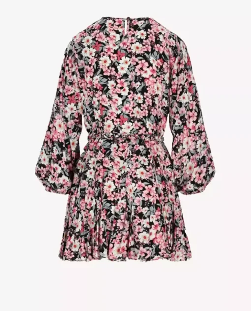Czarna mini sukienka w kwiaty Irka