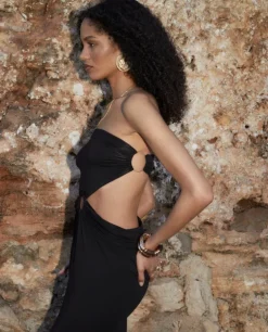 Czarna sukienka maxi Rachel