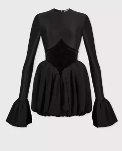Czarna sukienka mini z gorsetem