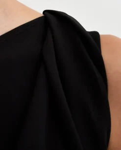 Czarna sukienka na jedno ramię Panty25