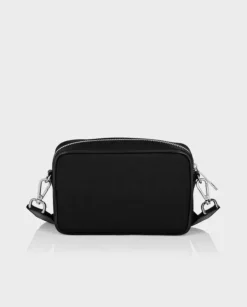 Czarna torba crossbody z efektem skóry krokodyla