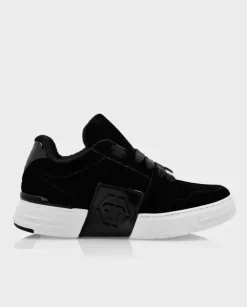 Czarne aksamitne sneakersy Lo-Top