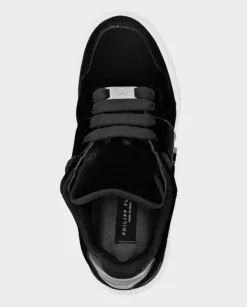 Czarne aksamitne sneakersy Lo-Top