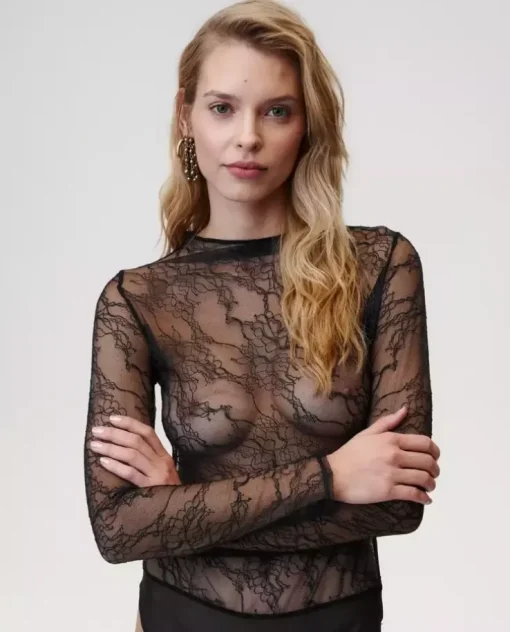 Czarne body Electric ze stringami