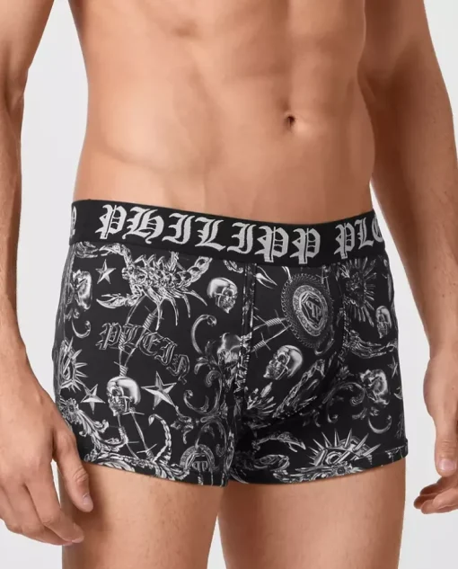 Czarne bokserki w oryginalny print