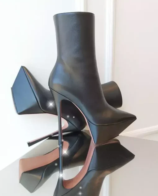 Czarne botki na szpilce Yigit Pump