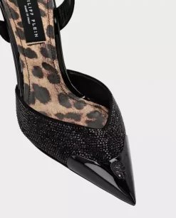Czarne buty na koturnie Suede Decollecte