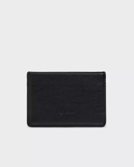 Czarne etui na karty z logo