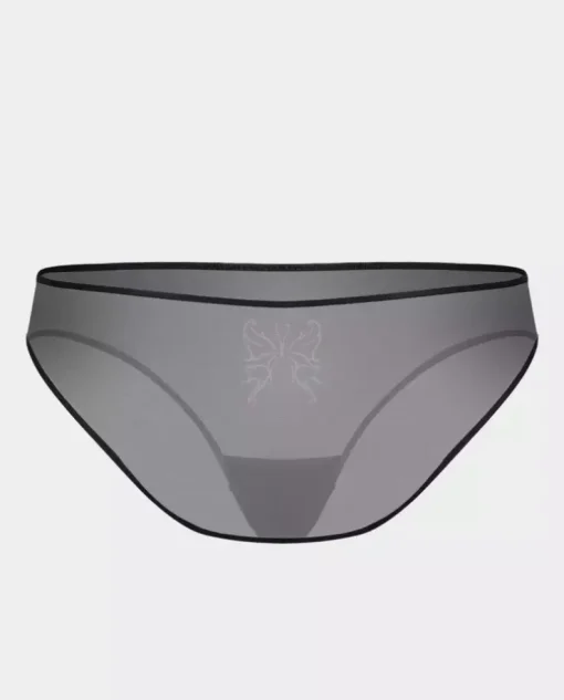 Czarne figi z haftem Butterfly