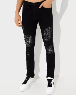 Czarne jeansy Paisley Super Straight