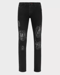 Czarne jeansy Paisley Super Straight