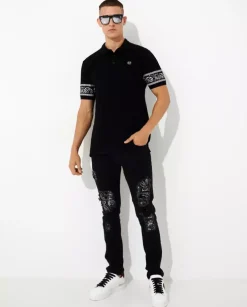 Czarne jeansy Paisley Super Straight