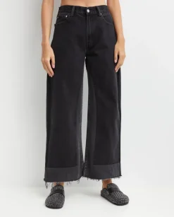 Czarne jeansy Reworked Vintage Culotte