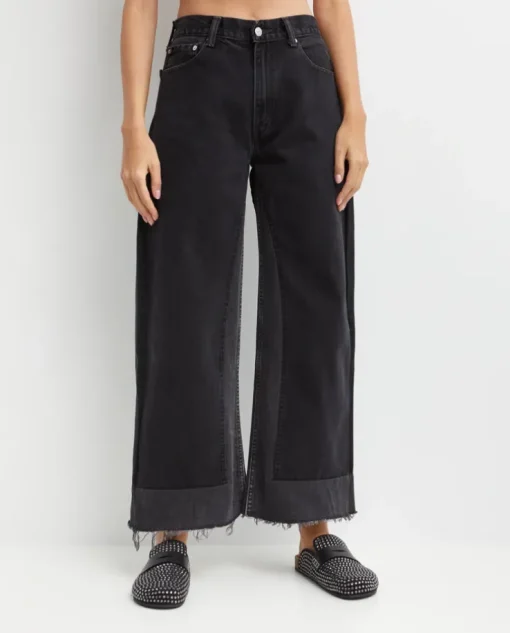 Czarne jeansy Reworked Vintage Culotte