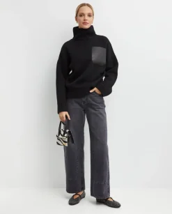 Czarne jeansy Reworked Vintage Culotte