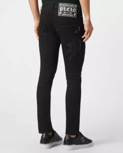 Czarne jeansy z naszywkami Skull&Bones