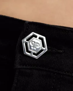 Czarne jegginsy z logo