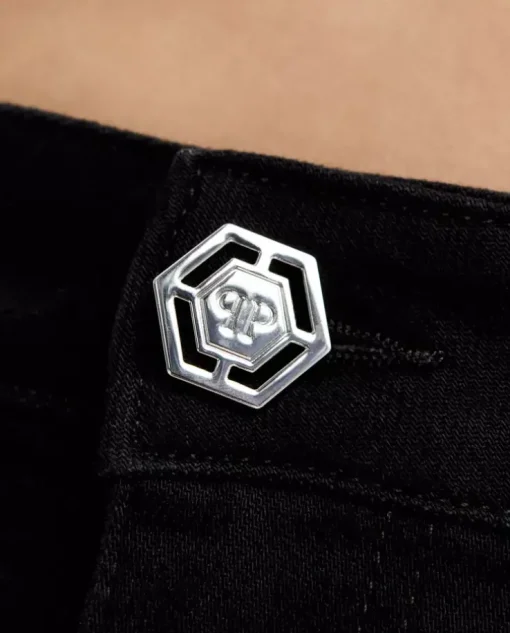 Czarne jegginsy z logo